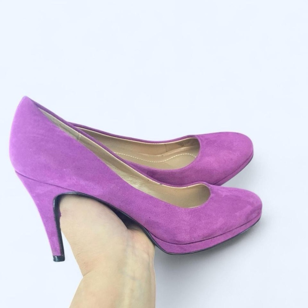 Light purple suede texture high heels with 3.5 inch heel Style & Co 6 - Picture 3 of 7